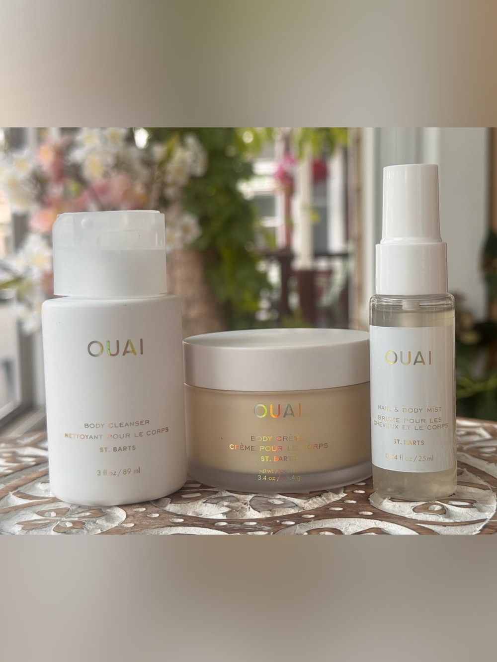 OUAI Wanna Get A-OUAI Travel Kit featuring three travel-size body-care NEW